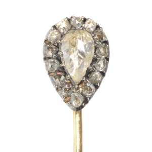 Victorian rose cut diamond tie pin